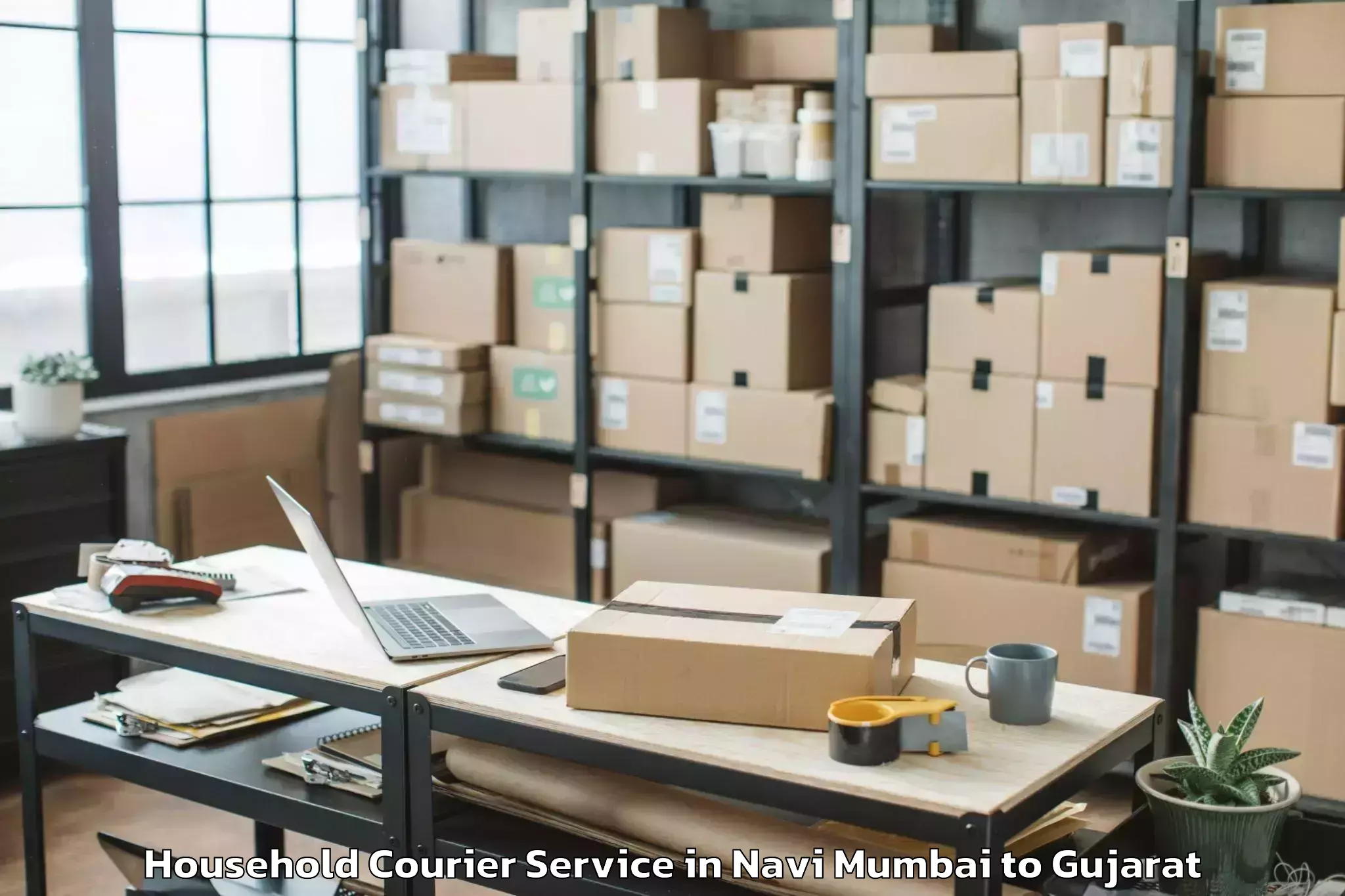 Navi Mumbai to Dhari Household Courier Booking